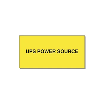 4.0x2.0" Safety Label - UPS POWER SOURCE — 4x2" Black on Yellow, Adhesive