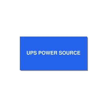 4.0x2.0" Safety Label - UPS POWER SOURCE — 4x2" White on Blue, Adhesive