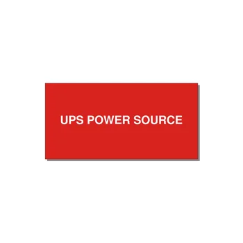 4.0x2.0" Safety Label - UPS POWER SOURCE — 4x2" White on Red, Adhesive