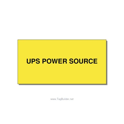 4.0x2.0" Safety Label - UPS POWER SOURCE, Black/Yellow, Adhesive thumbnail