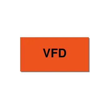4.0x2.0" Safety Label - VFD — 4x2" Black on Orange, Adhesive