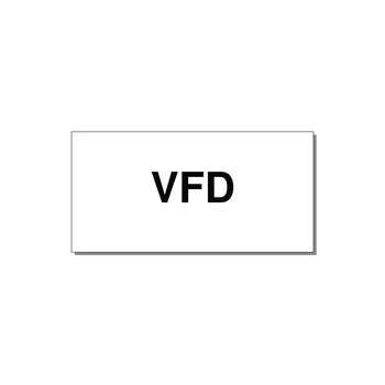 4.0x2.0" Safety Label - VFD — 4x2" Black on White, Adhesive