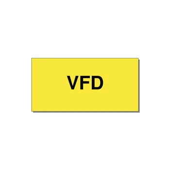 4.0x2.0" Safety Label - VFD — 4x2" Black on Yellow, Adhesive