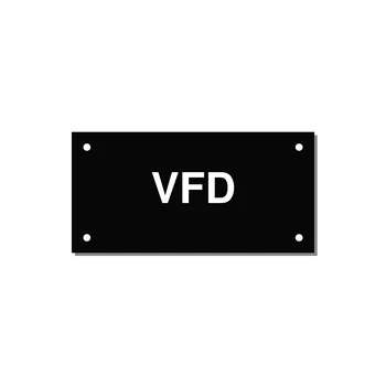 4.0x2.0" Safety Label - VFD — 4x2" White on Black, Holes