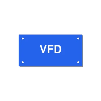 4.0x2.0" Safety Label - VFD — 4x2" White on Blue, Holes