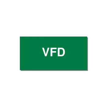 4.0x2.0" Safety Label - VFD — 4x2" White on Green, Adhesive