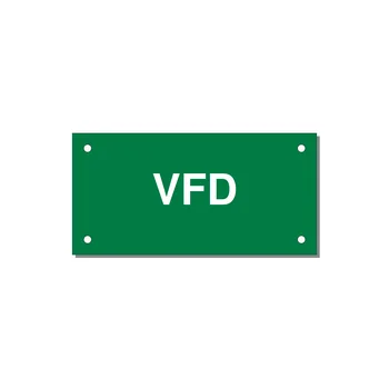 4.0x2.0" Safety Label - VFD — 4x2" White on Green, Holes