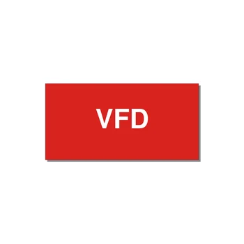 4.0x2.0" Safety Label - VFD — 4x2" White on Red, Adhesive