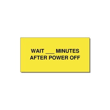 4.0x2.0" Safety Label - WAIT ___ MINUTES AFTER PO — 4x2" Black on Yellow, Adhesive