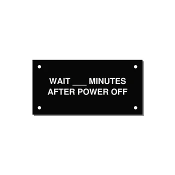 4.0x2.0" Safety Label - WAIT ___ MINUTES AFTER PO — 4x2" White on Black, Holes