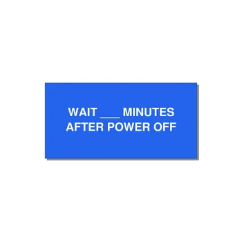 4.0x2.0" Safety Label - WAIT ___ MINUTES AFTER PO — 4x2" White on Blue, Adhesive
