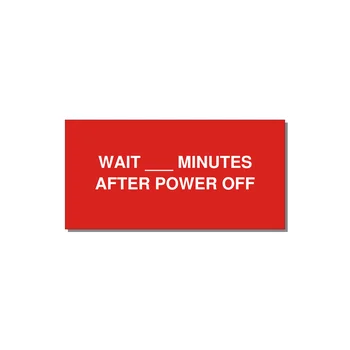 4.0x2.0" Safety Label - WAIT ___ MINUTES AFTER PO — 4x2" White on Red, Adhesive