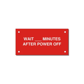 4.0x2.0" Safety Label - WAIT ___ MINUTES AFTER PO — 4x2" White on Red, Holes