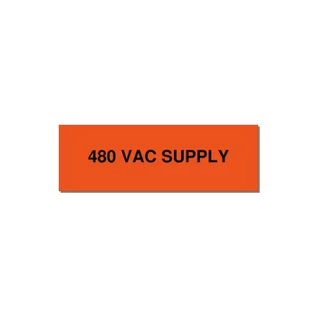 480VAC Supply Label – OEM Machine Power — 3x1" Black on Orange, Adhesive