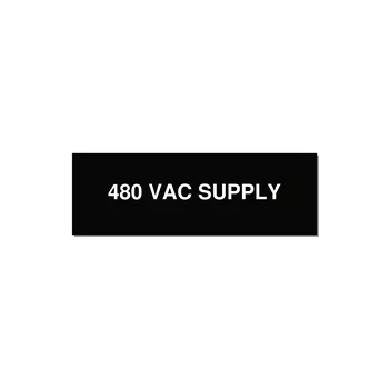 480VAC Supply Label – OEM Machine Power — 3x1" White on Black, Holes