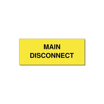 5.0x2.0" Disconnect Switch Label - MAIN DISCONNECT — 5x2" Black on Yellow, Adhesive