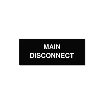 5.0x2.0" Disconnect Switch Label - MAIN DISCONNECT — 5x2" White on Black, Adhesive