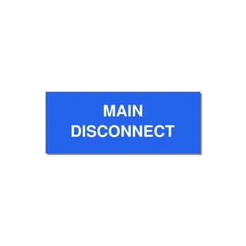 5.0x2.0" Disconnect Switch Label - MAIN DISCONNECT — 5x2" White on Blue, Adhesive