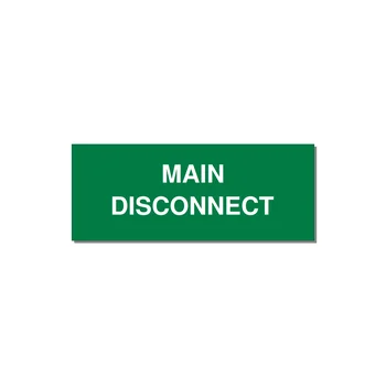 5.0x2.0" Disconnect Switch Label - MAIN DISCONNECT — 5x2" White on Green, Adhesive