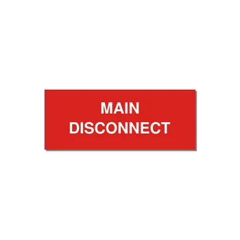 5.0x2.0" Disconnect Switch Label - MAIN DISCONNECT — 5x2" White on Red, Adhesive