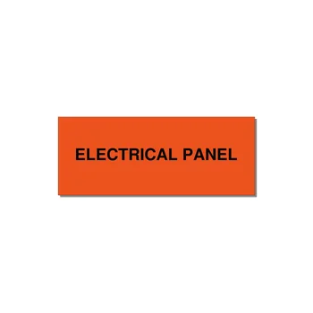 5.0x2.0" Electrical Safety Label - ELECTRICAL PANEL — 5x2" Black on Orange, Adhesive