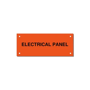 5.0x2.0" Electrical Safety Label - ELECTRICAL PANEL — 5x2" Black on Orange, Holes
