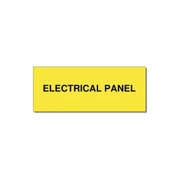 5.0x2.0" Electrical Safety Label - ELECTRICAL PANEL — 5x2" Black on Yellow, Adhesive