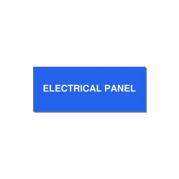 5.0x2.0" Electrical Safety Label - ELECTRICAL PANEL — 5x2" White on Blue, Adhesive