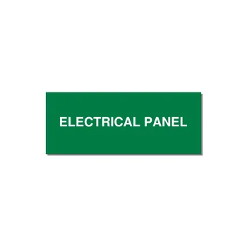 5.0x2.0" Electrical Safety Label - ELECTRICAL PANEL — 5x2" White on Green, Adhesive