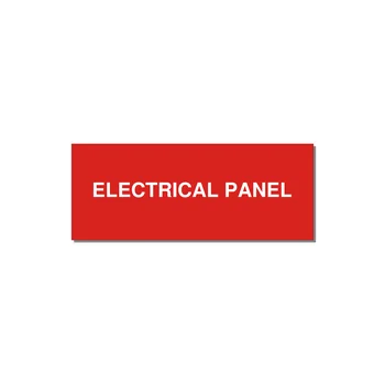5.0x2.0" Electrical Safety Label - ELECTRICAL PANEL — 5x2" White on Red, Adhesive