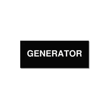 5.0x2.0" Generator Equipment Label - GENERATOR — 5x2" White on Black, Adhesive