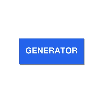 5.0x2.0" Generator Equipment Label - GENERATOR — 5x2" White on Blue, Adhesive
