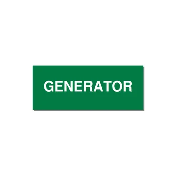 5.0x2.0" Generator Equipment Label - GENERATOR — 5x2" White on Green, Adhesive