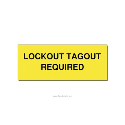 5.0x2.0" Lockout Tagout Label - LOCKOUT TAGOUT REQUIRED, Black/Yellow, Adhesive thumbnail