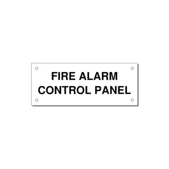 5.0x2.0" Panel Identification Label - FIRE ALARM CONTROL PANEL — 5x2" Black on White, Holes