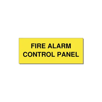 5.0x2.0" Panel Identification Label - FIRE ALARM CONTROL PANEL — 5x2" Black on Yellow, Adhesive