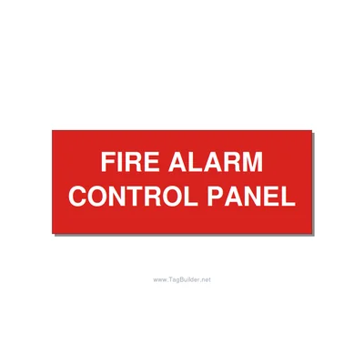5.0x2.0" Panel Identification Label - FIRE ALARM CONTROL PANEL, White/Red, Adhes thumbnail