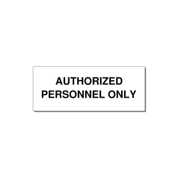 5.0x2.0" Safety Label - AUTHORIZED PERSONNEL ONLY — 5x2" Black on White, Adhesive
