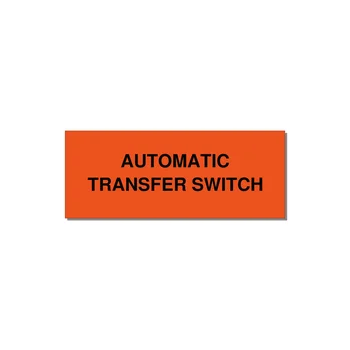 5.0x2.0" Safety Label - AUTOMATIC TRANSFER SWITCH — 5x2" Black on Orange, Adhesive