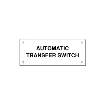 5.0x2.0" Safety Label - AUTOMATIC TRANSFER SWITCH — 5x2" Black on White, Holes