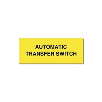 5.0x2.0" Safety Label - AUTOMATIC TRANSFER SWITCH — 5x2" Black on Yellow, Adhesive