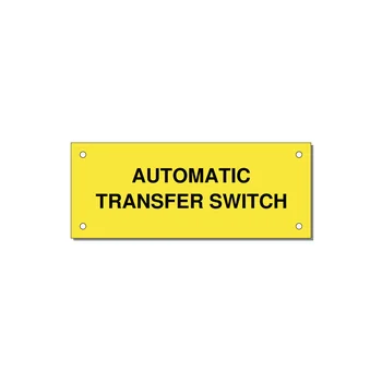 5.0x2.0" Safety Label - AUTOMATIC TRANSFER SWITCH — 5x2" Black on Yellow, Holes