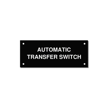 5.0x2.0" Safety Label - AUTOMATIC TRANSFER SWITCH — 5x2" White on Black, Holes