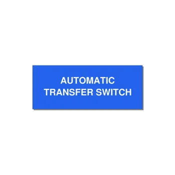 5.0x2.0" Safety Label - AUTOMATIC TRANSFER SWITCH — 5x2" White on Blue, Adhesive
