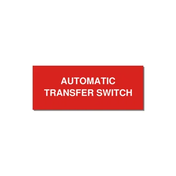 5.0x2.0" Safety Label - AUTOMATIC TRANSFER SWITCH — 5x2" White on Red, Adhesive