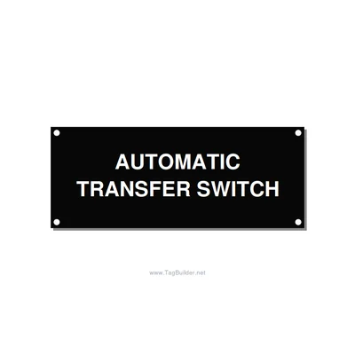 5.0x2.0" Safety Label - AUTOMATIC TRANSFER SWITCH, White/Black, Holes thumbnail