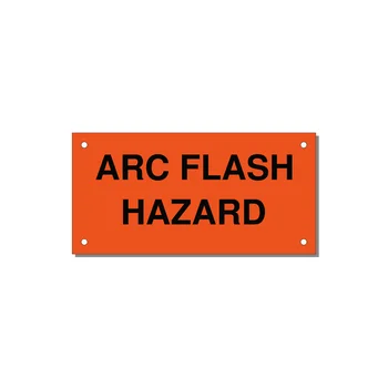 5.0x2.5" Arc Flash Safety Label - ARC FLASH HAZARD — 5x2.5" Black on Orange, Holes