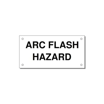 5.0x2.5" Arc Flash Safety Label - ARC FLASH HAZARD — 5x2.5" Black on White, Holes