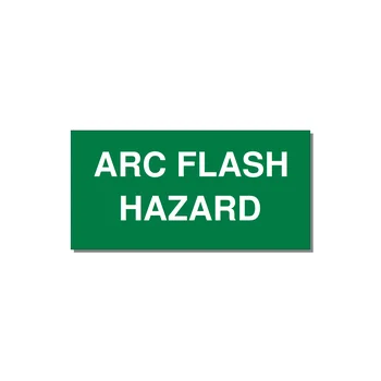 5.0x2.5" Arc Flash Safety Label - ARC FLASH HAZARD — 5x2.5" White on Green, Adhesive