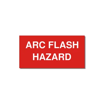5.0x2.5" Arc Flash Safety Label - ARC FLASH HAZARD — 5x2.5" White on Red, Adhesive